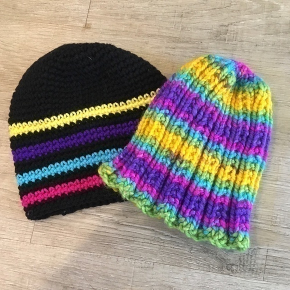 Bundle Handmade Knit Beanie Hats New